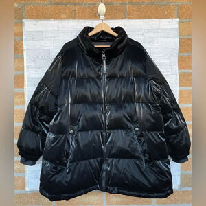 Arctic expedition liquid shine puffer coat with stand collar 2 X